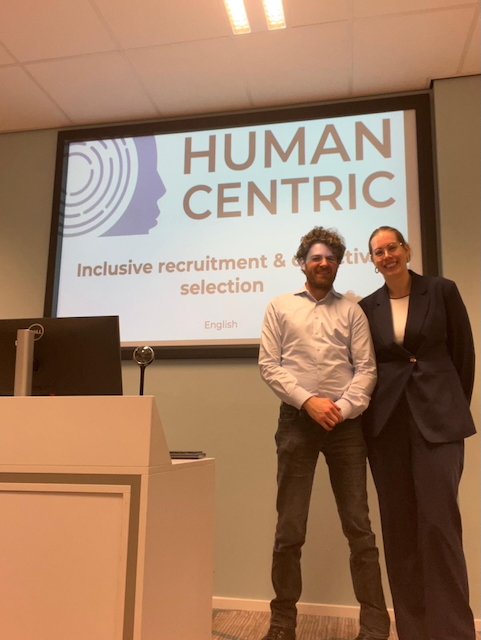 Rutger Legeland en Lianne Mulder na een workshop over inclusieve werving & selectie